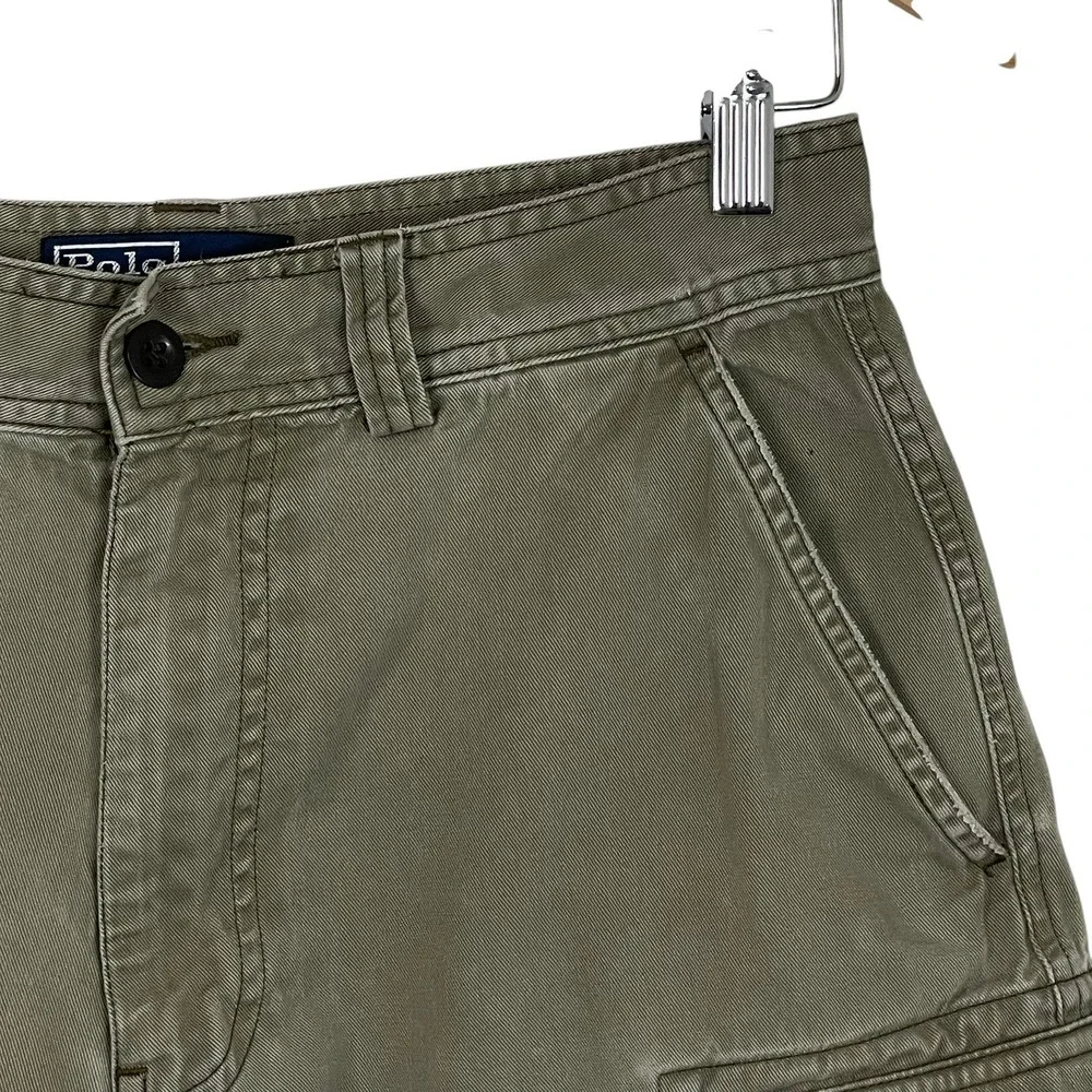 Polo Ralph Lauren Mens Classic Polo 67 Chino Cargo Shorts Olive Green Size 30